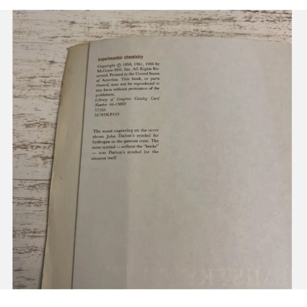 Experimental Chemistry 3rd Ed Sienko Plane 1966 Vintage Spiral Lab Manual